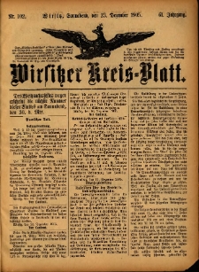 Wirsitzer Kreis-Blatt: herausgegeben vom Königlichen Landraths-Amte 1905.12.23 Jg.61 Nr102