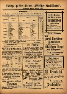 Beilage zu Nr.12 des &bdquo;Wirsitzer Kreisblattes&rdquo; 1906.02.10
