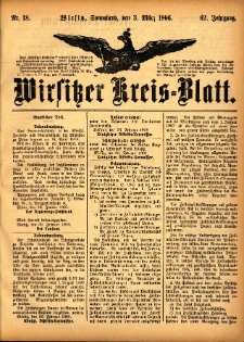 Wirsitzer Kreis-Blatt: herausgegeben vom K&ouml;niglichen Landraths-Amte 1906.03.03 Jg.62 Nr18