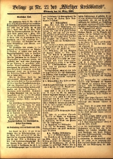 Beilage zu Nr.21 des &bdquo;Wirsitzer Kreisblattes&rdquo; 1906.03.14