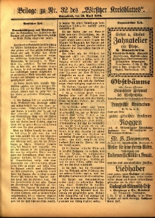 Beilage zu Nr.32 des &bdquo;Wirsitzer Kreisblattes&rdquo; 1906.04.21