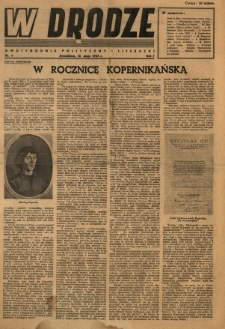W Drodze : dwutygodnik polityczny i literacki. 1943.05.16 R.1 Nr4