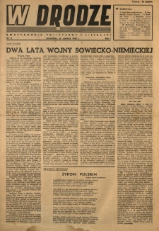 W Drodze : dwutygodnik polityczny i literacki. 1943.06.16 R.1 Nr6