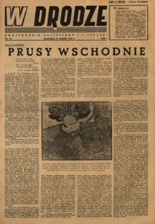 W Drodze : dwutygodnik polityczny i literacki. 1943.08.16 R.1 Nr10