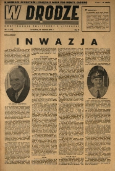 W Drodze : dwutygodnik polityczny i literacki. 1944.06.16 R.2 Nr12