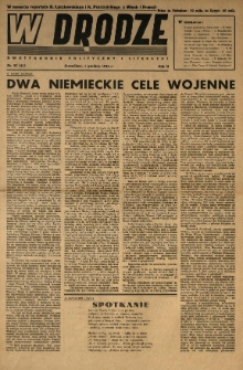 W Drodze : dwutygodnik polityczny i literacki. 1944.12.01 R.2 Nr23