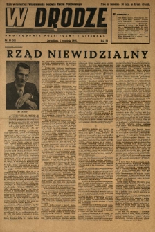 W Drodze : dwutygodnik polityczny i literacki. 1945.09.01 R.3 Nr15