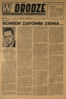 W Drodze : dwutygodnik polityczny i literacki. 1945.09.16 R.3 Nr16