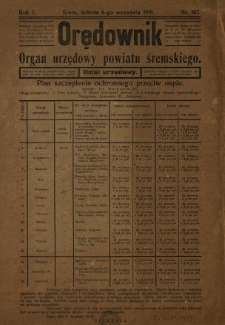 Orędownik Urzędowy Powiatu Śremskiego. 1919.09.06 R.1 Nr107