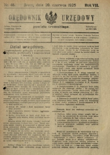 Orędownik Urzędowy Powiatu Śremskiego. 1925.06.20 R.7 Nr48