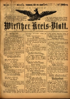 Wirsitzer Kreis-Blatt: herausgegeben vom K&ouml;niglichen Landraths-Amte 1906.07.18 Jg.62 Nr57