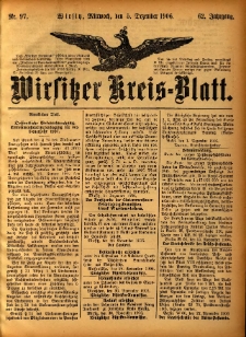 Wirsitzer Kreis-Blatt: herausgegeben vom K&ouml;niglichen Landraths-Amte 1906.12.05 Jg.62 Nr97