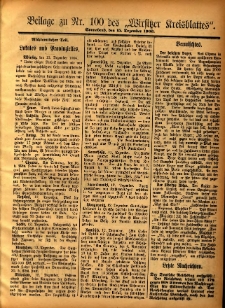 Beilage zu Nr.100 des &bdquo;Wirsitzer Kreisblattes&rdquo; 1906.12.15