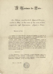 A messieurs les Pairs