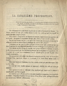 La cinqui&egrave;me proposition