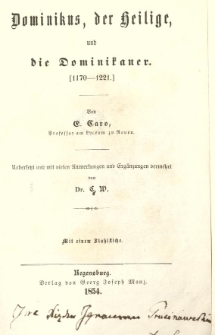 Dominikus, der Heilige, und die Dominikaner (1170-1221)
