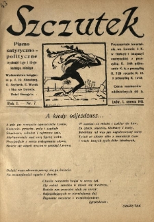Szczutek : pismo satyryczno-polityczne. 1918.06.01 R.1 Nr7
