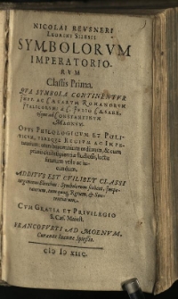 Nicolai Reusneri Leorini Silesii Symbolorum Imperatoriorum. Vol. 1-3