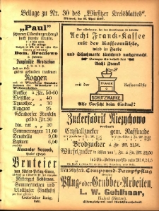 Beilage zu Nr.30 des &bdquo;Wirsitzer Kreisblattes&rdquo; 1907.04.17