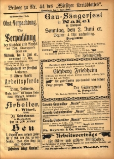 Beilage zu Nr.44 des &bdquo;Wirsitzer Kreisblattes&rdquo; 1907.06.01