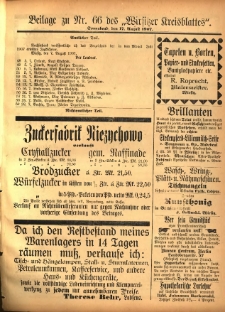 Beilage zu Nr.66 des &bdquo;Wirsitzer Kreisblattes&rdquo; 1907.08.17
