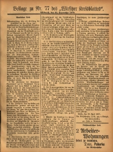 Beilage zu Nr.77 des &bdquo;Wirsitzer Kreisblattes&rdquo; 1907.09.25
