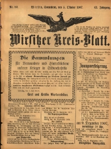 Wirsitzer Kreis-Blatt: herausgegeben vom K&ouml;niglichen Landraths-Amte 1907.10.05 Jg.63 Nr80