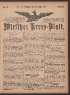 Wirsitzer Kreis-Blatt: herausgegeben vom Königlichen Landraths-Amte 1908.03.25 Jg.64 Nr25