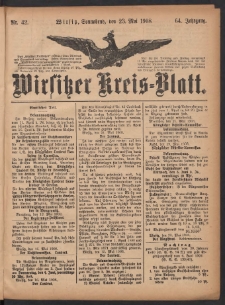 Wirsitzer Kreis-Blatt: herausgegeben vom Königlichen Landraths-Amte 1908.05.23 Jg.64 Nr42