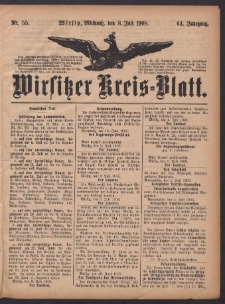 Wirsitzer Kreis-Blatt: herausgegeben vom Königlichen Landraths-Amte 1908.07.08 Jg.64 Nr55