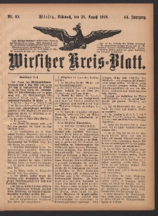 Wirsitzer Kreis-Blatt: herausgegeben vom Königlichen Landraths-Amte 1908.08.26 Jg.64 Nr69