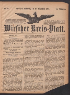 Wirsitzer Kreis-Blatt: herausgegeben vom Königlichen Landraths-Amte 1908.11.25 Jg.64 Nr95