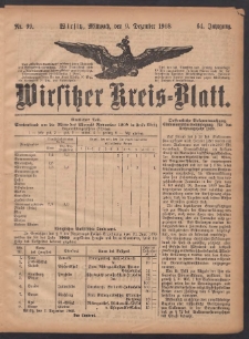 Wirsitzer Kreis-Blatt: herausgegeben vom Königlichen Landraths-Amte 1908.12.09 Jg.64 Nr99