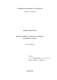 Rozpad małżeństw i społeczna percepcja rozwodów w Polsce