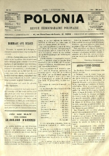 Polonia : revue hebdomadaire polonaise. 1914.11.07 Nr28