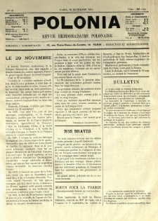 Polonia : revue hebdomadaire polonaise. 1914.11.28 Nr31