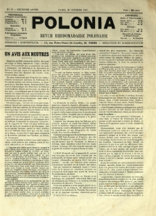Polonia : revue hebdomadaire polonaise. 1915.10.30 Nr44
