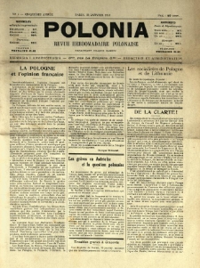 Polonia : pismo tygodniowe polskie. 1918.01.26 Nr4