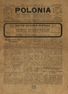 Polonia : revue bi-hebdomadaire polonaise, politique et &eacute;conomique. 1922.05.27 Nr22