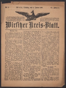 Wirsitzer Kreis-Blatt: herausgegeben vom K&ouml;niglichen Landraths-Amte 1909.01.05 Jg.65 Nr2