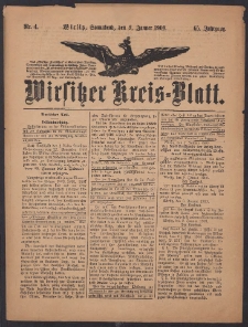 Wirsitzer Kreis-Blatt: herausgegeben vom K&ouml;niglichen Landraths-Amte 1909.01.09 Jg.65 Nr4