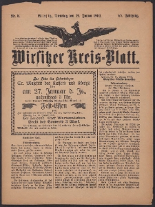 Wirsitzer Kreis-Blatt: herausgegeben vom K&ouml;niglichen Landraths-Amte 1909.01.19 Jg.65 Nr8