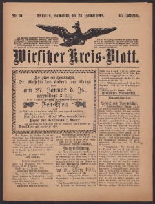 Wirsitzer Kreis-Blatt: herausgegeben vom K&ouml;niglichen Landraths-Amte 1909.01.23 Jg.65 Nr10