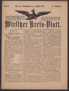 Wirsitzer Kreis-Blatt: herausgegeben vom K&ouml;niglichen Landraths-Amte 1909.02.06 Jg.65 Nr16
