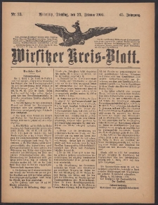 Wirsitzer Kreis-Blatt: herausgegeben vom K&ouml;niglichen Landraths-Amte 1909.02.23 Jg.65 Nr23