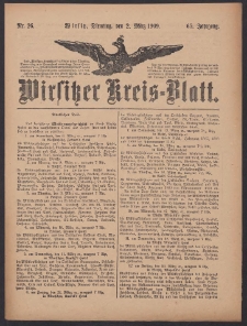 Wirsitzer Kreis-Blatt: herausgegeben vom K&ouml;niglichen Landraths-Amte 1909.03.02 Jg.65 Nr26