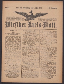 Wirsitzer Kreis-Blatt: herausgegeben vom K&ouml;niglichen Landraths-Amte 1909.03.04 Jg.65 Nr27