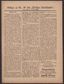 Beilage zu Nr.28 des &bdquo;Wirsitzer Kreisblattes&rdquo; 1909.03.06