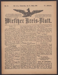 Wirsitzer Kreis-Blatt: herausgegeben vom K&ouml;niglichen Landraths-Amte 1909.03.11 Jg.65 Nr30