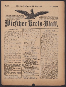 Wirsitzer Kreis-Blatt: herausgegeben vom K&ouml;niglichen Landraths-Amte 1909.03.23 Jg.65 Nr35